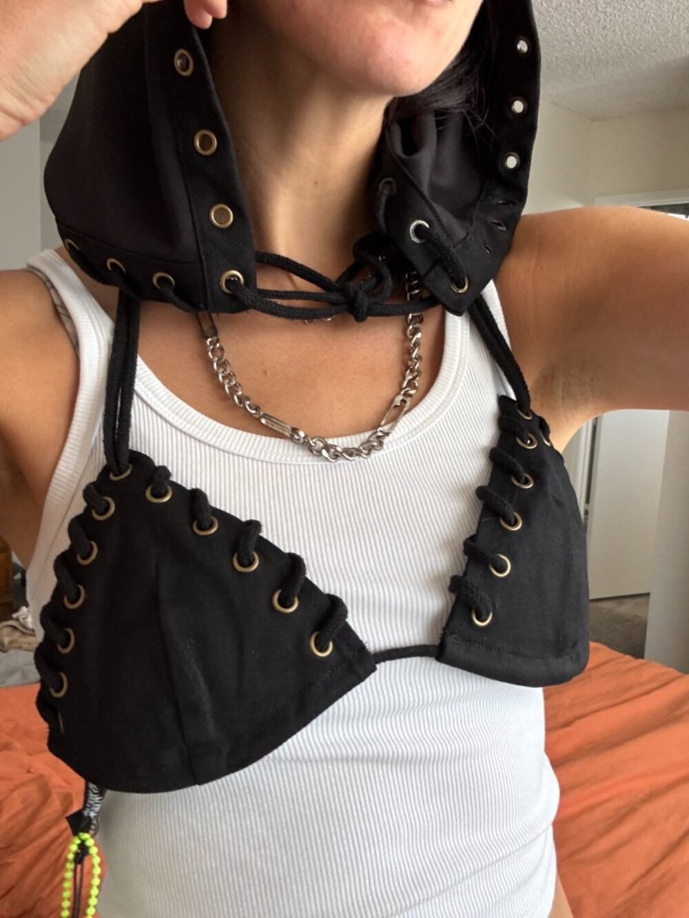Black Bikini Top + Hood